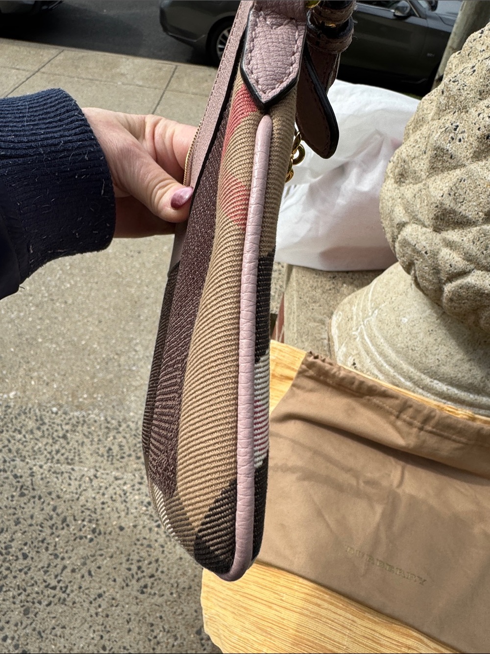 Burberry Pink Sequin Check Canvas Crossbody Purse - Picture 11 of 13